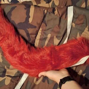 Red anime cosplay fox tail furry cosplay accessory